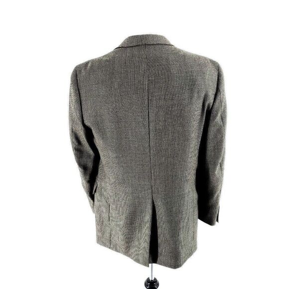Austin Reed Heavy Textured Wool 2 Button Sport Coat 38R Black Tan Check - Picture 5 of 11